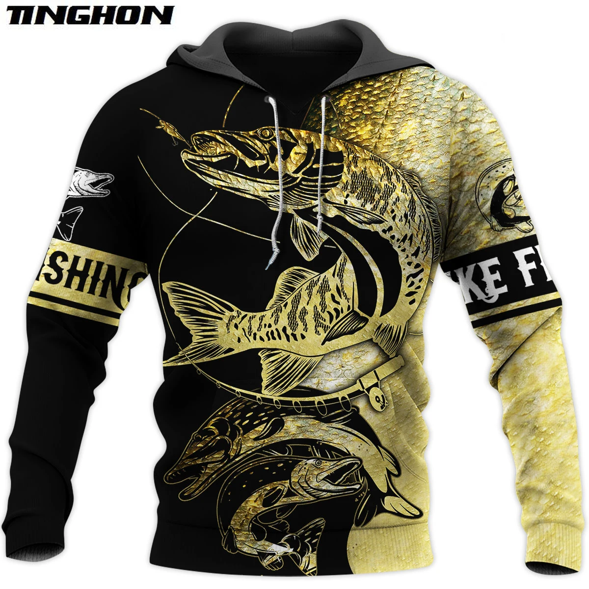 

Autumn Fashion Mens Hoodie Pike Fishing 3D All Over Printed hoodies and Sweatshirt Unisex Casual Stree Sportswear XY116