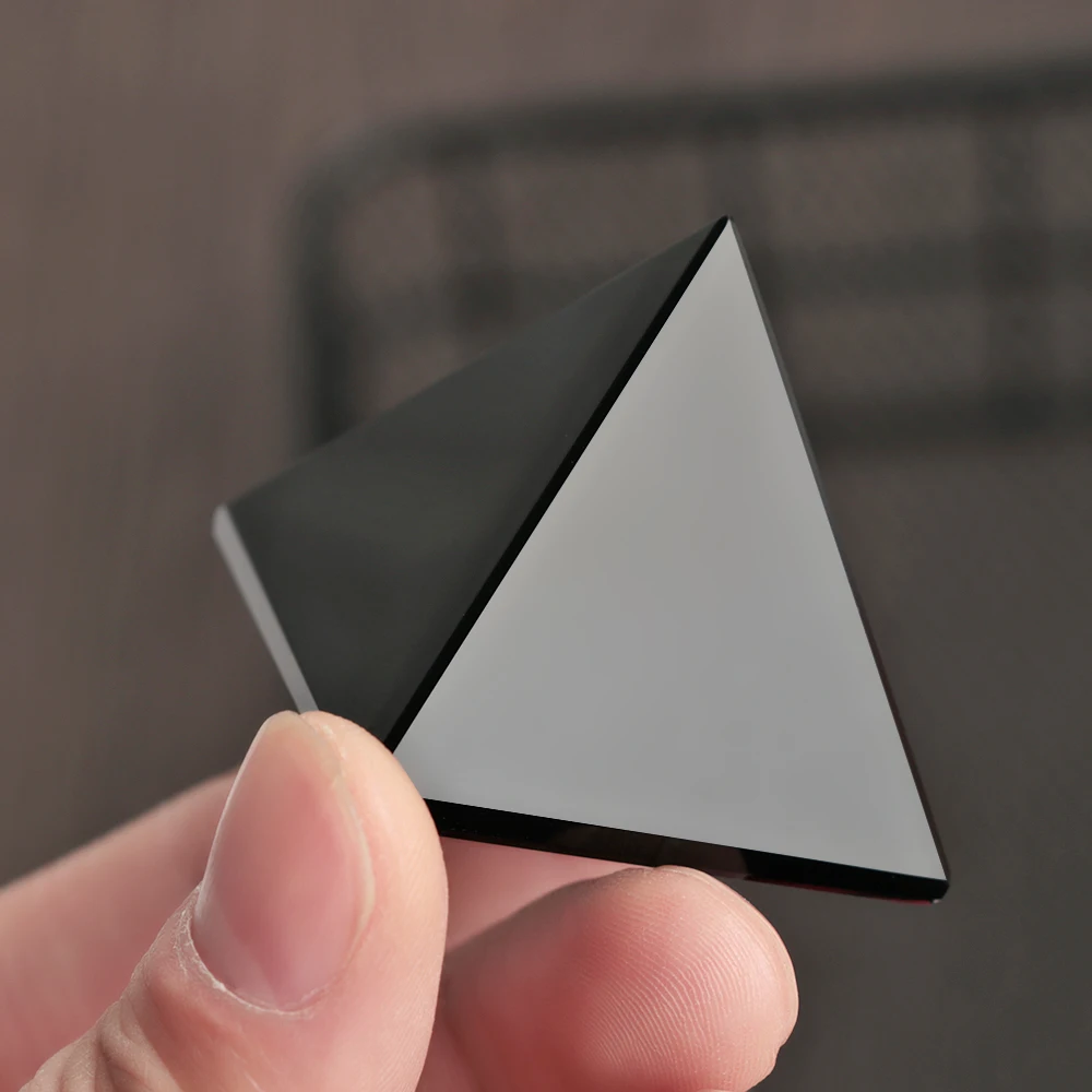 Новый Obsidian Пирамида натуральная полированная поверхность Черный Кристалл Рейки