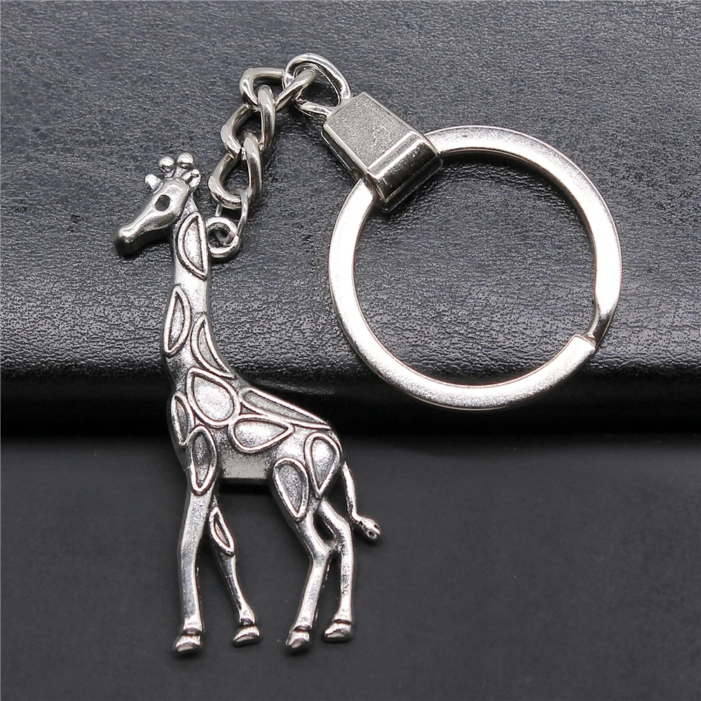 Подвески в виде жирафа, 2 цвета, 53x23 мм, для женщин и мужчин, ювелирный брелок, сувенир, подарок