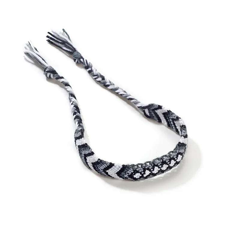 

Bohemian retro pearl style contrast braided hand rope color couple neutral anniversary with tassel lace jewelry