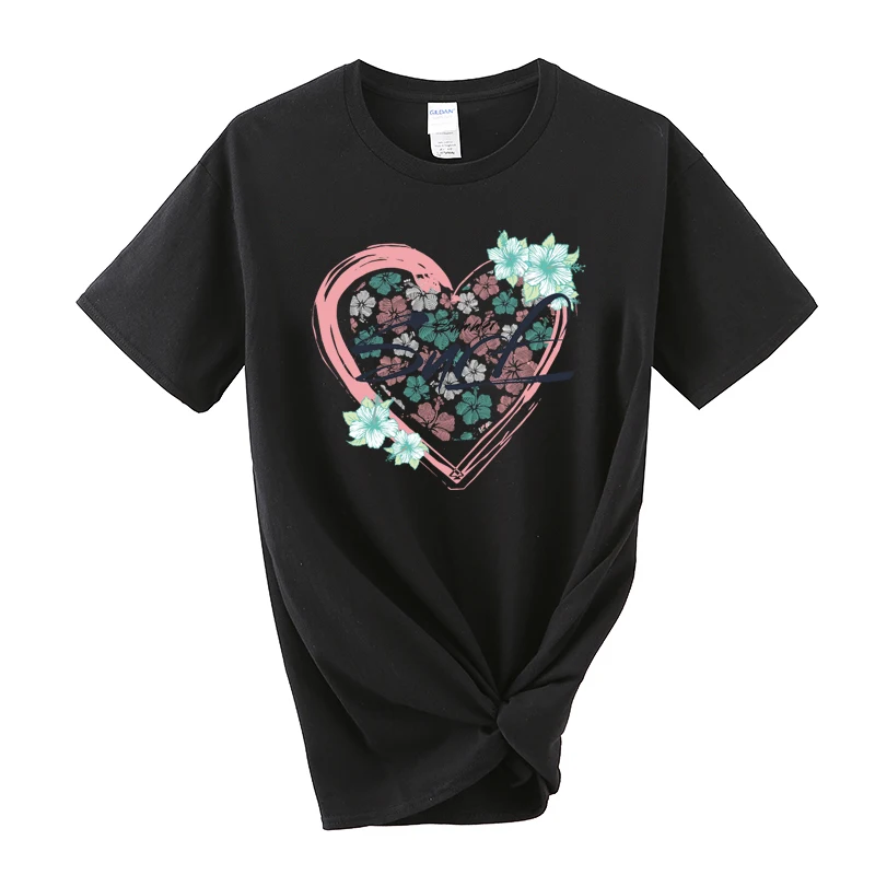 Женская летняя футболка с круглым вырезом и коротким рукавом | одежда