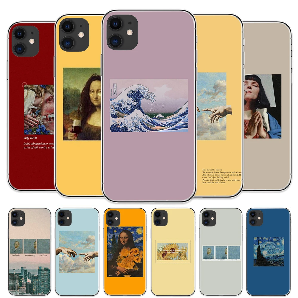 Чехол для IPhone 11 Pro Max 8 Plus 7 6S 5S SE X XS MAX XR Coque Mona Lisa мягкие чехлы из ТПУ | Мобильные