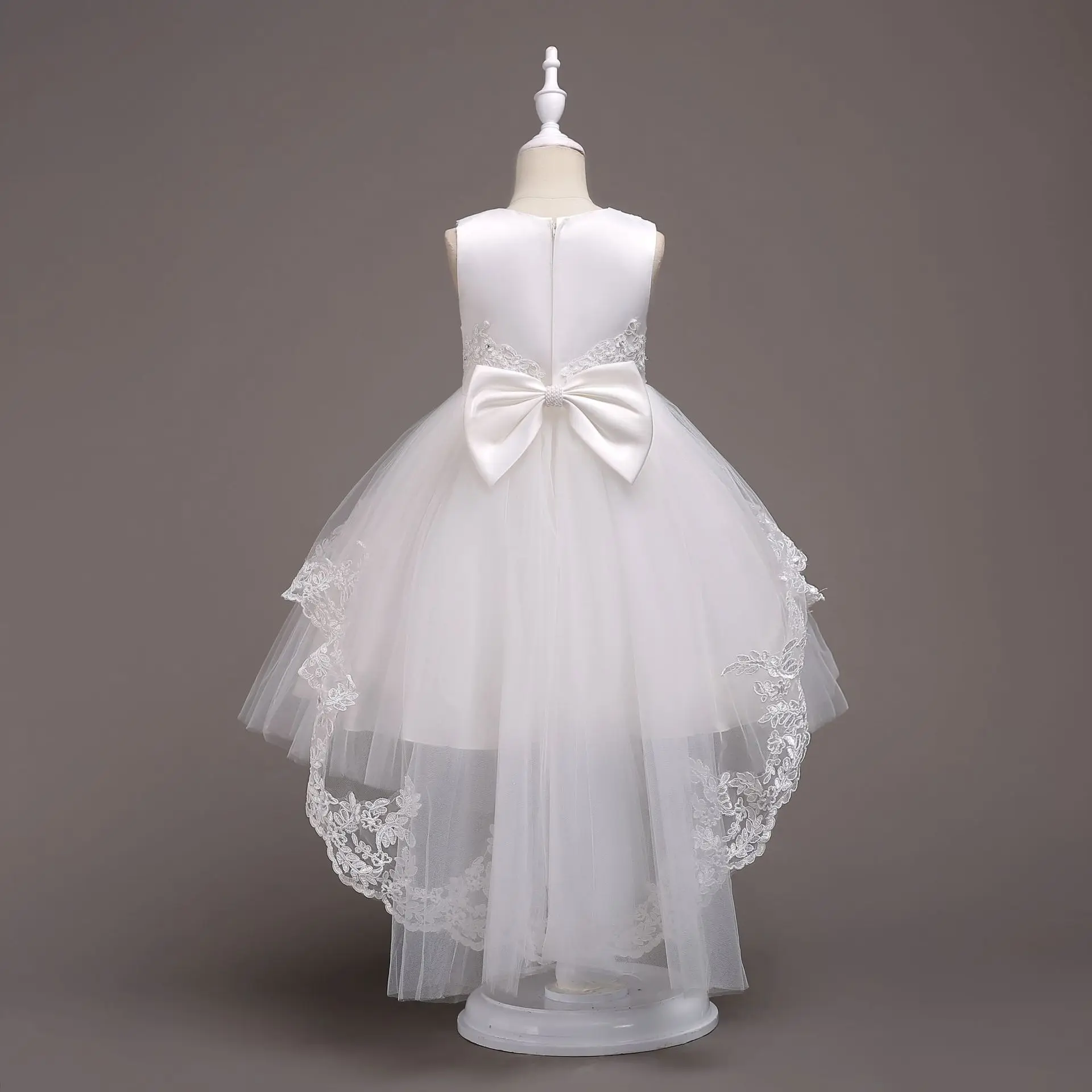 Кружевное детское маскарадвечерние вечернее платье с бисером Элегантное