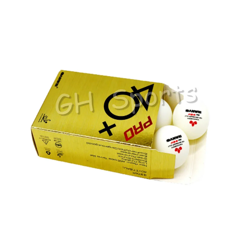 

12 Balls SANWEI ABS PRO 3-Star Table Tennis Ball ITTF Approved Plastic 40+ New Material Ping Pong Balls Wholesales