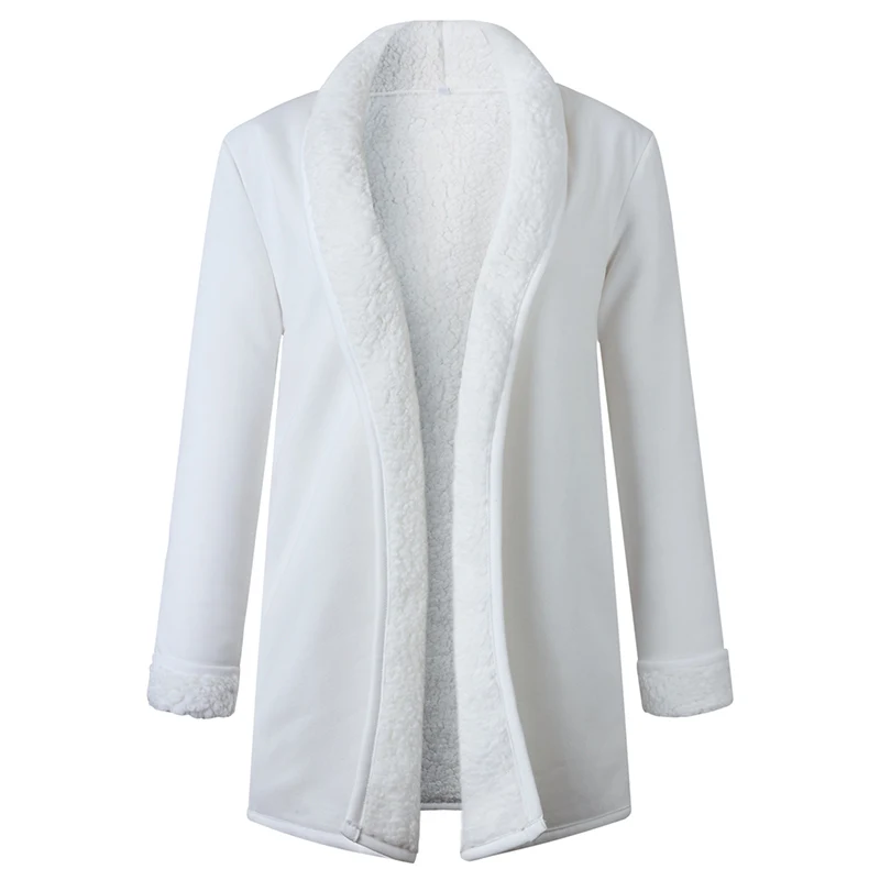 Женские Плюшевые куртки толстая блузка пальто солидные лацканы с длинным