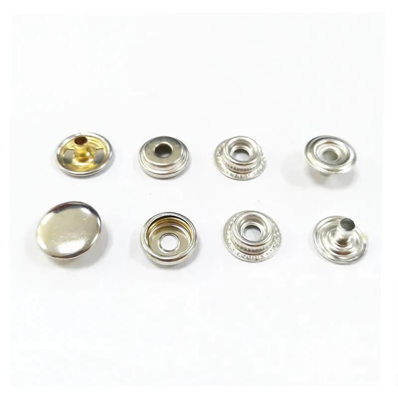 Латунная кнопка застежка содержит 4 части для одежды и сумок с пружинным