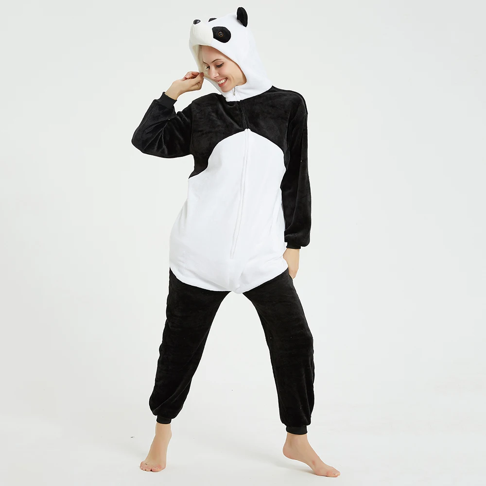 

3D Panda Kigurumi Pajamas Cartoon Onesies For Adults Animal One-Piece Suit Pijama Sleepwear Halloween Cosplay Costume Bodysuit