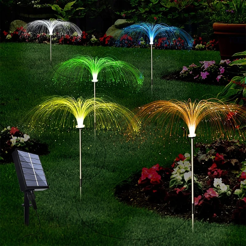

35EC Solar Lamps Outdoor Decorative Solar Jellyfish Shaped Garden Lights Waterproof LED Lamps Solar Decorations for Landscape