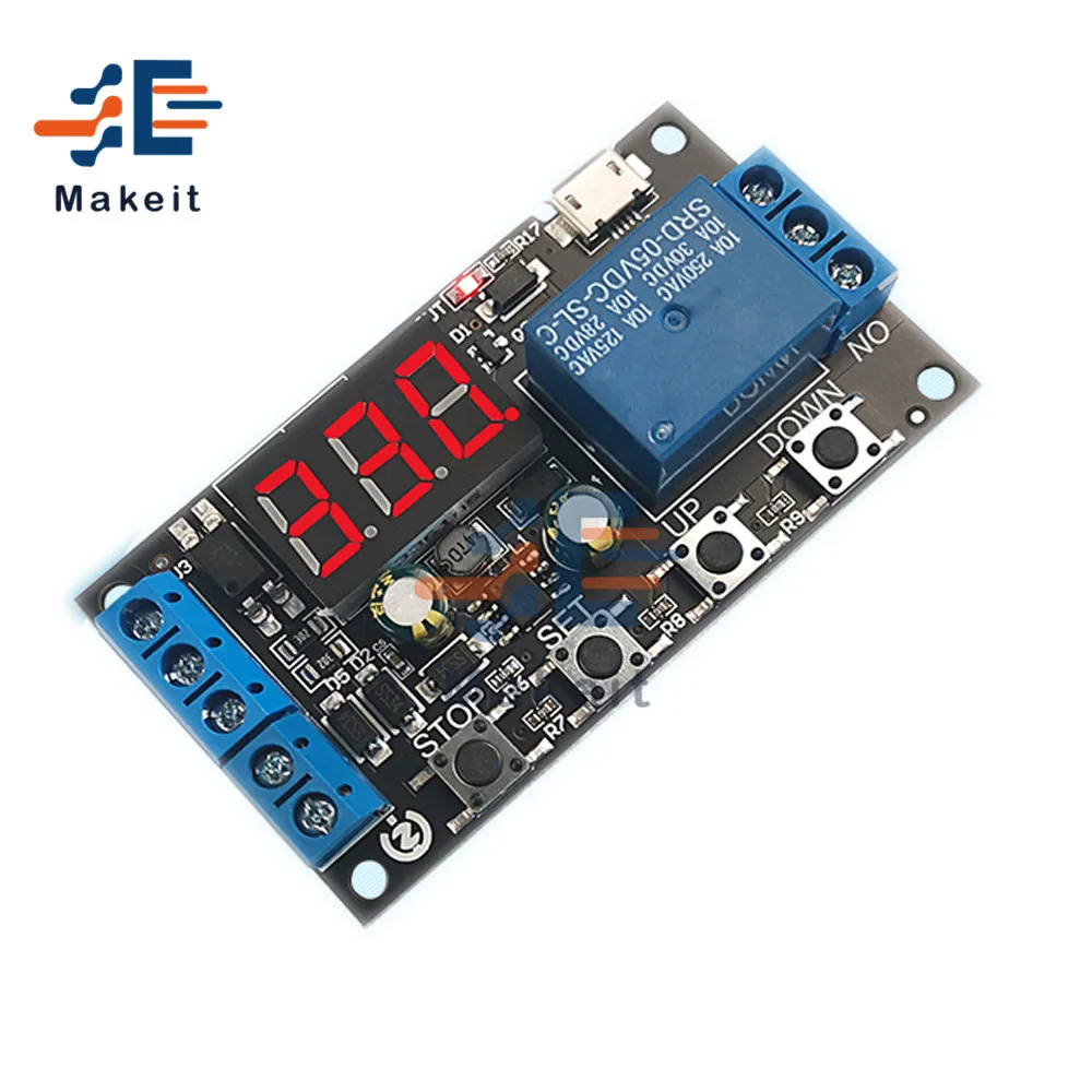 Постоянный ток 5-30V Модуль реле задержки таймера Управление цикл запуска времени