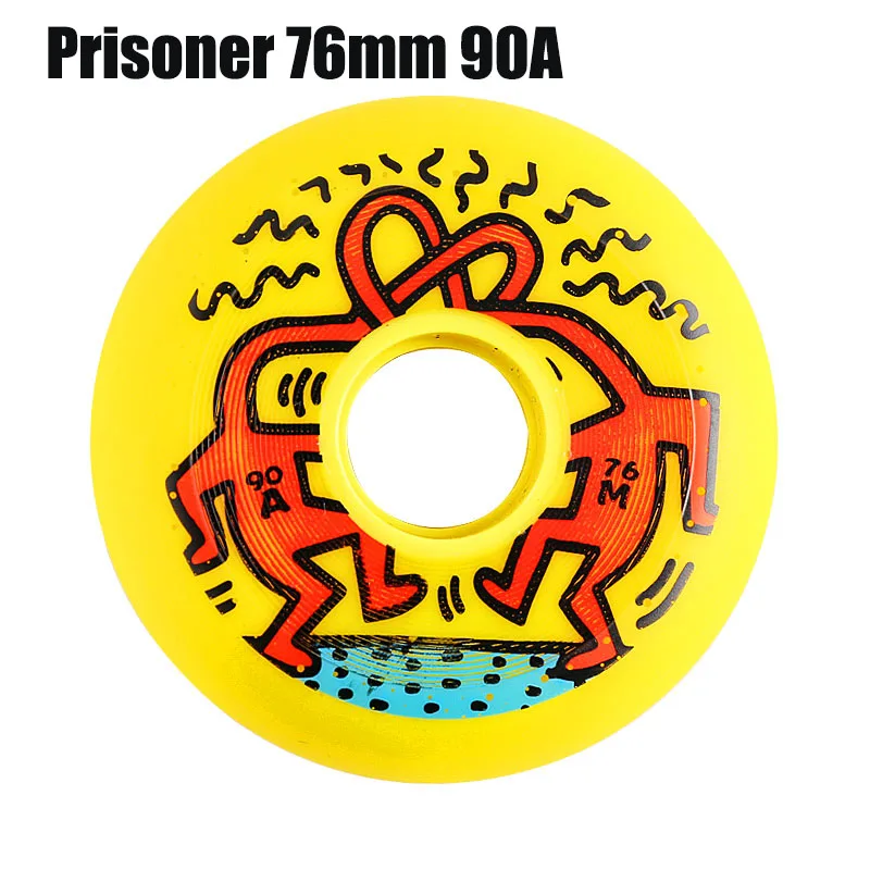Prisoner 76mm 90A 4 шт. качественные PU раздвижные колеса для роликовых коньков использовать для роликовых коньков скутер скейтборд колеса 85A 83A 90A 72 76 80 мм дропшиппинг - Цвет: Prisoner 76mm 90A