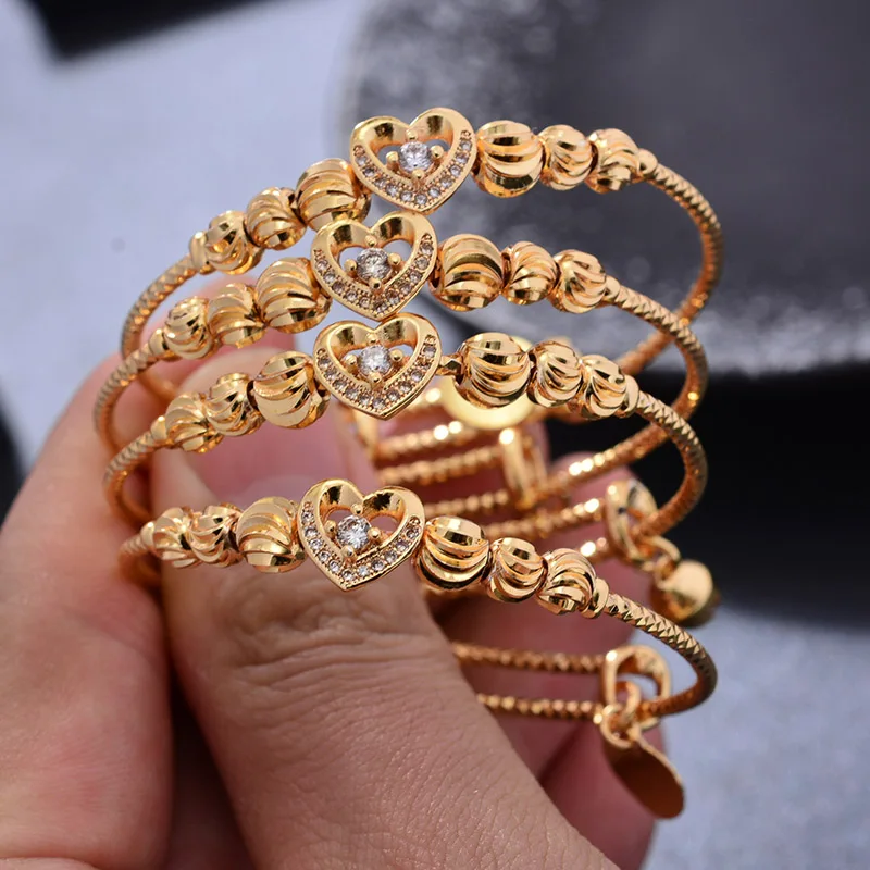 Модные женские браслеты 4 шт./лот золотого цвета изысканный браслет для эфиопской