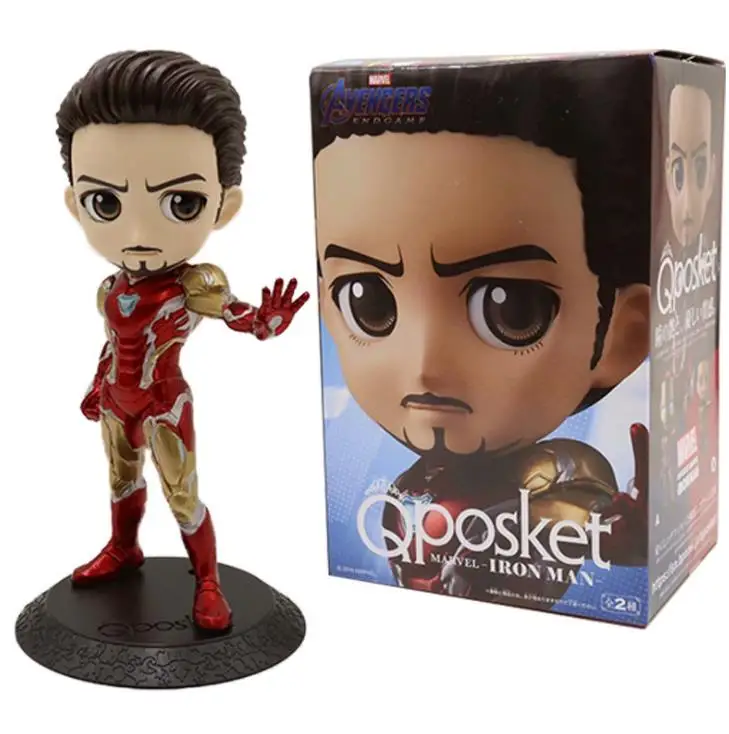 Tony with box Qposket чудеса Мстители милые большие глаза Железный человек Виниловая фигурка кукол модель игрушки - Цвет: Tony with box