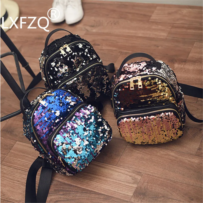 LXFZQ mochilas laser портфели для школ сумка рюкзак девочек Школьный с блестками rugzak sac a