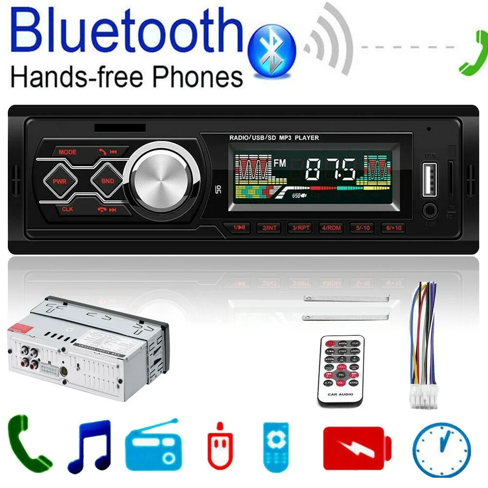 Car Radio Stereo Audio MP3 Player 12V In-dash Single 1 Din FM Receiver Aux Receiver USB Remote Control Autoradio - Цвет: 1788