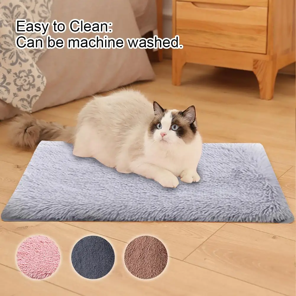 Pet Long Plush Bed Dog Cat Blankets Fluffy Mats Soft Thin Covers For Large Dogs Solid Cats Mattress Blanket