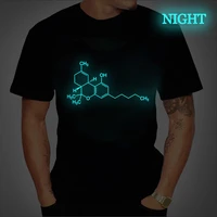 thc marijuana molecule short sleeve t shirt unisex high street vintage loose casual luminous t shirts street fashion hip hop