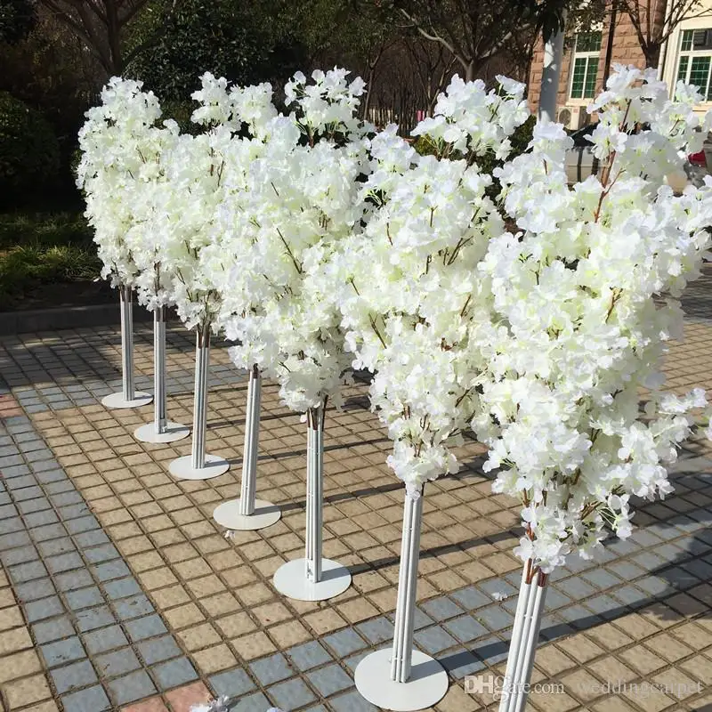 

New Arrival Cherry Blossoms Tree Road Leads Wedding Runner Aisle Column Shopping Malls Opened Door Decoration Stands 2pcs/lot