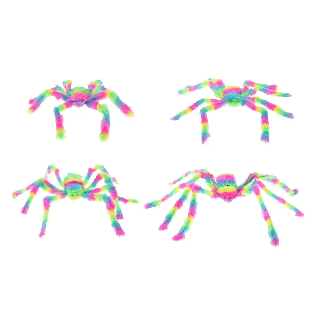 

Colorful Plush Spider Toys Prank Toy Scary Halloween Decor Horror Prop