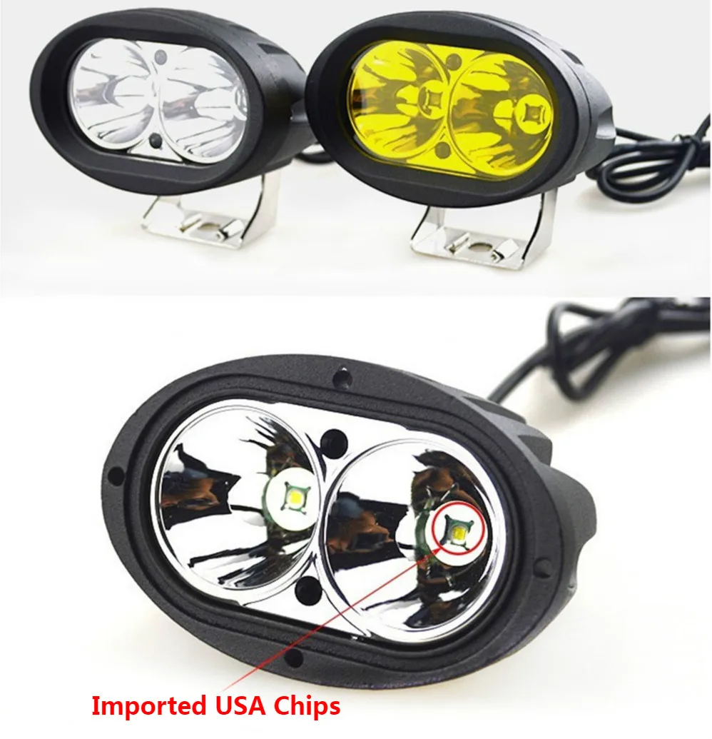 Двойной светодиодный светильник CARCTR для автомобиля дополнительный 20 Вт Овальный