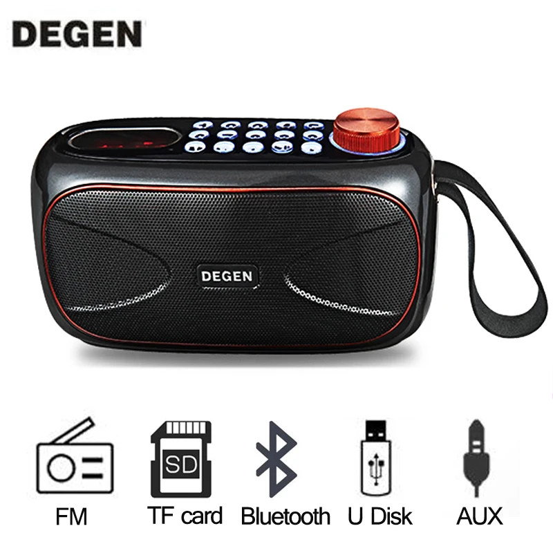 Стереомагнитола Degen DE680 FM радио DE681 Bluetooth рекордер mp3 плеер портативное для