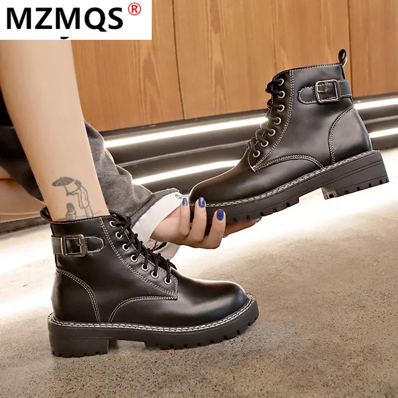 

Модные женские ботильоны 2021, новые женские ботинки на платформе в стиле панк, осенне-зимние ботинки, удобные женские мотоциклетные ботинки