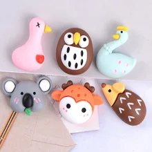 Resins Simulation Owl Swan Koala Flatback Resin Cabochon Kawaii Animals Fit Phone Decoration Scrapbooking DIY Accessories