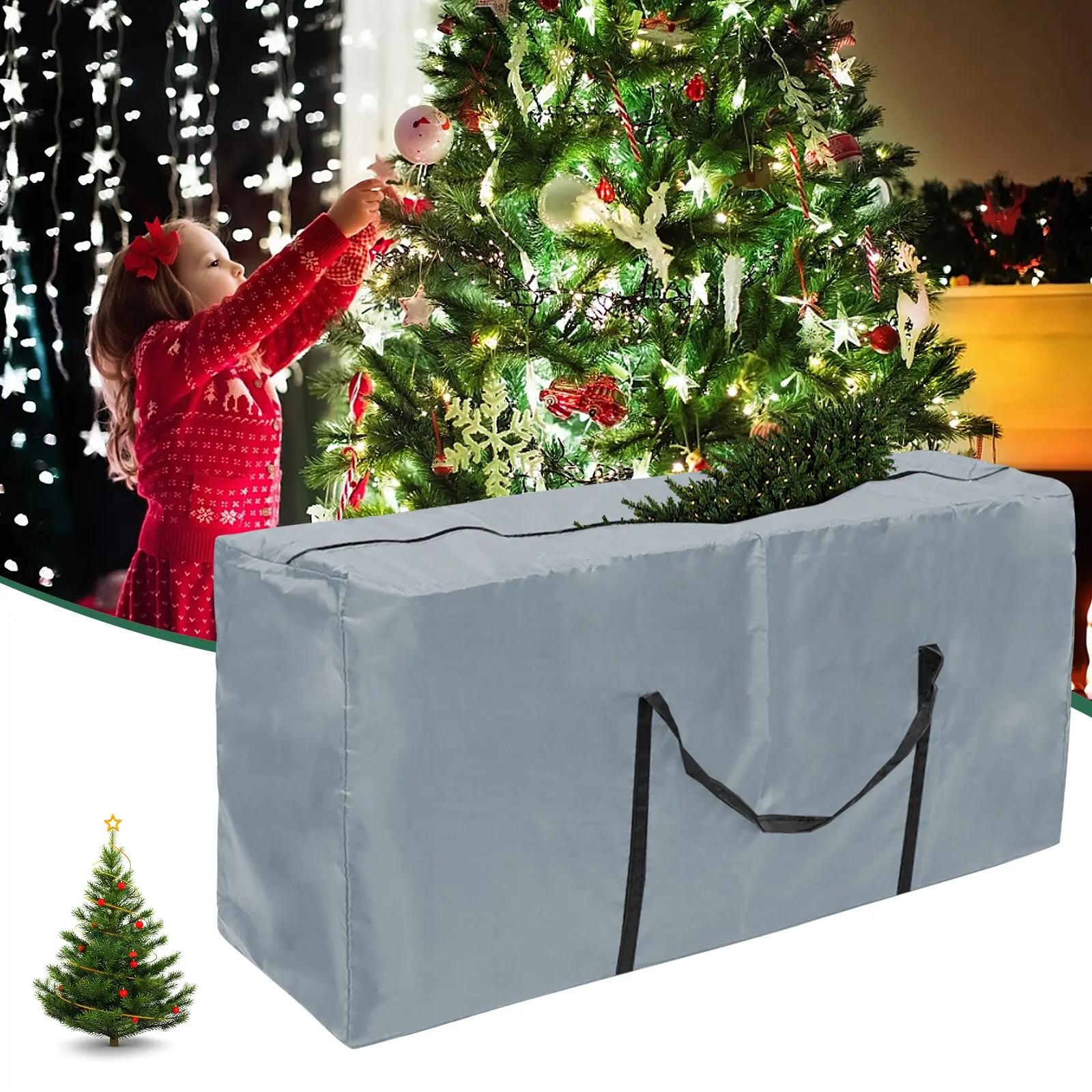

Christmas Tree Storage Bag Dustproof Cover Protect Waterproof Large-capacity Quilt Clothes Warehouse Storage Bags Organize tools