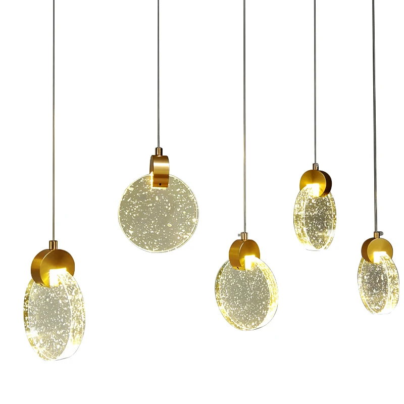 Роскошные светодиодные подвесные светильники Простой Хрустальный креативный