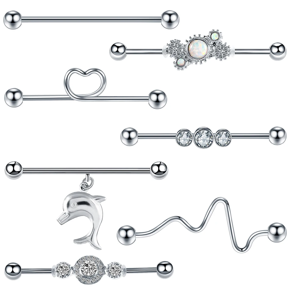 Серьги гвоздики из нержавеющей стали с фианитом и драгоценным камнем 1