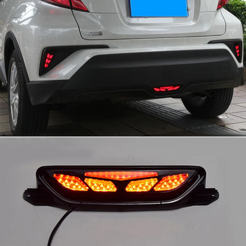 

Светодиодный дневные ходовые огни для Toyota CHR C-HR 2017 2018 Габаритные огни заднего бампера поворотный сигнальный тормозной фонарь Предупреждени...
