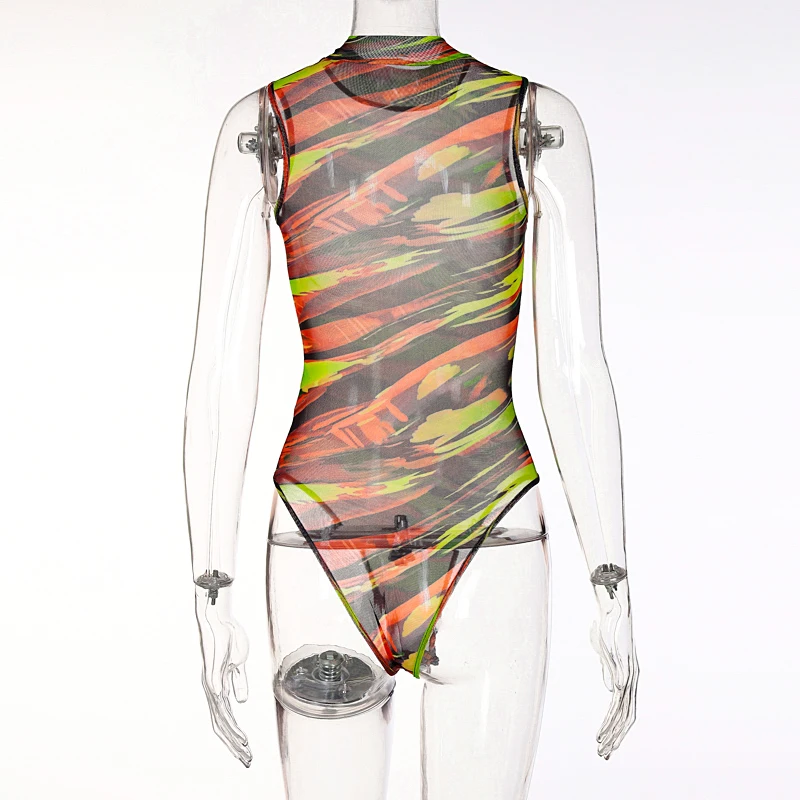 

Chicology 2021 Women Summer Multi Bodysuits Sleeveless Bodycon Fashion Stripe Ribbed Knitted New Style Y2K Rompers