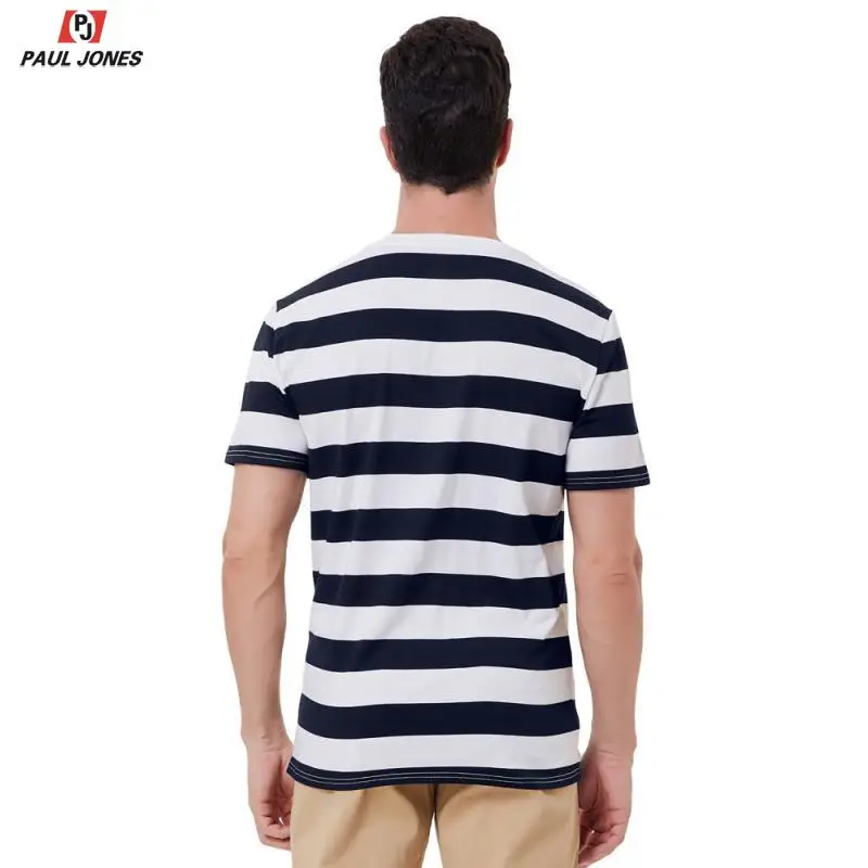Мужские классические полосатые футболки с коротким рукавом от PAUL JONES PJ Летние