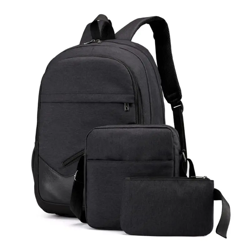 

3PCS Unisex Nylon Backpack Laptop Bookbag Casual Rucksack Large Capacity Travel Bagpack for Gift
