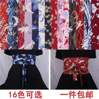 chinese clothing element crane cotton linen japanese style kimono printed womens wide girdle harajuku bathrobe tied waistband