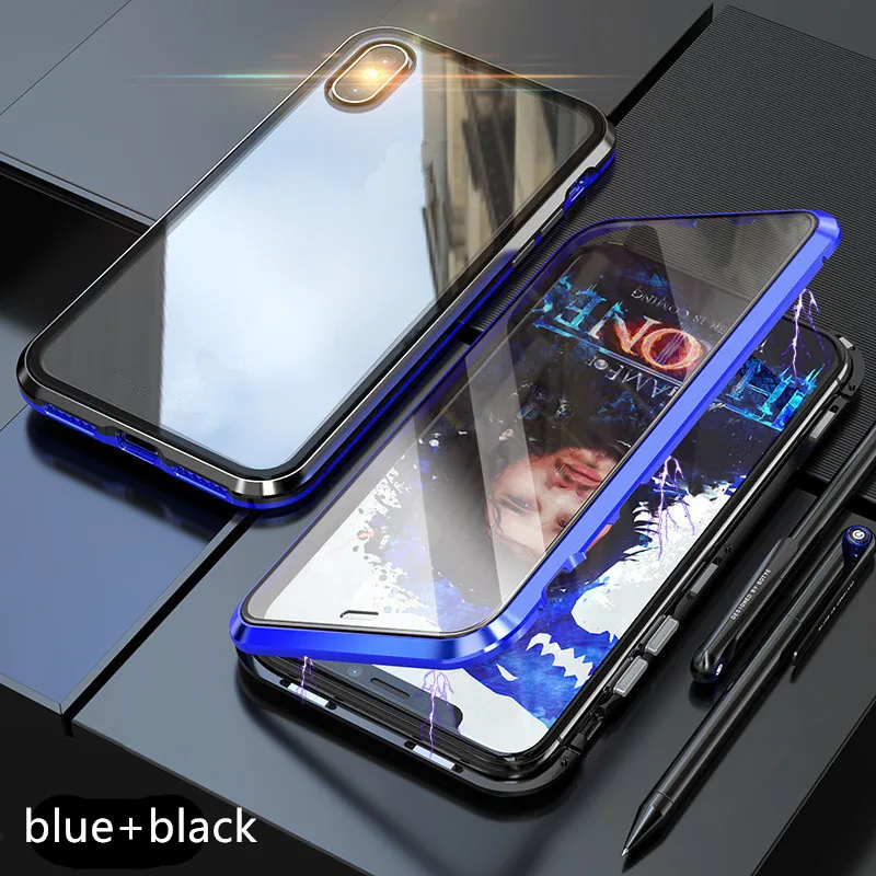 Металлический магнитный адсорбционный чехол для IPhone XS MAX X XR 8 7 Plus 6 6s