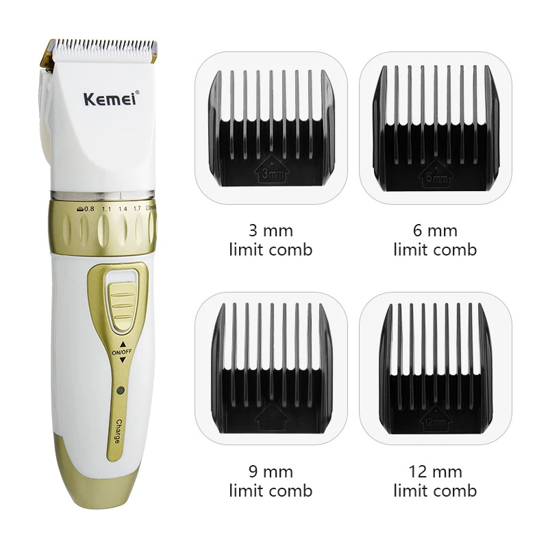 Kemei Rechargeable Electric Clippers Professional Razor Barber Trimmer for Men and Women Adjustable Salon Shaving Machine 43D | Бытовая