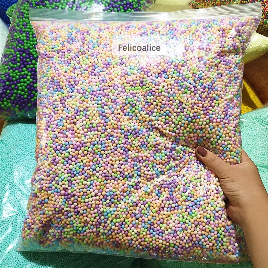 250 g/bolsa Macarons de 2-3,5mm 4-6mm Pastel Mini perlas de espuma de poliestireno de relleno de bolas manualidades DIY-0