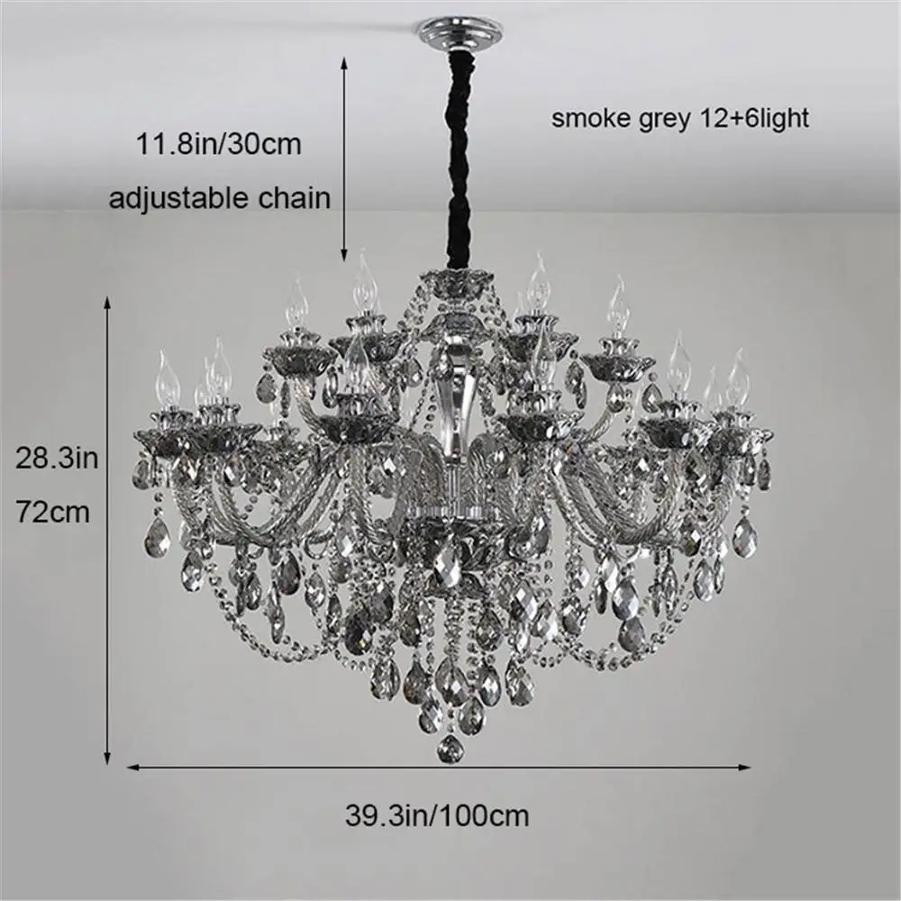 Коньячный дымчатый серый люстра светильник ing светодиодный хрустальные люстры