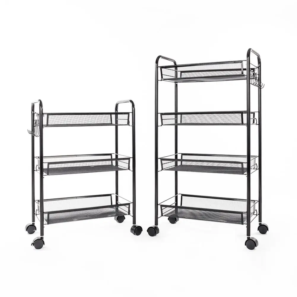 

3-Layer Kitchen Rack Removable Kitchen Trolley Holder Shelf Storage Rack Organizer Living Room Office Cart With Rolling Wheel