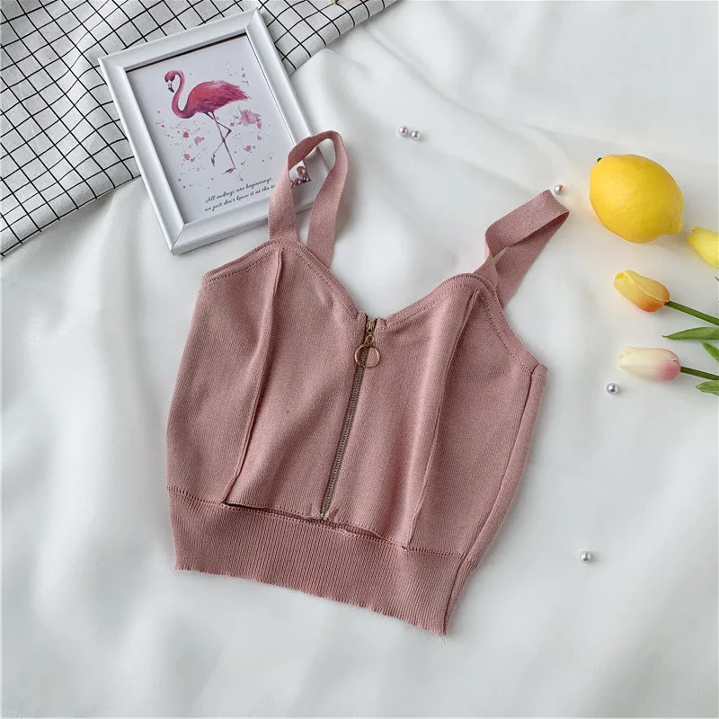 Корейский Стиль Женский вязаный с низким вырезом на спине летние комплекты