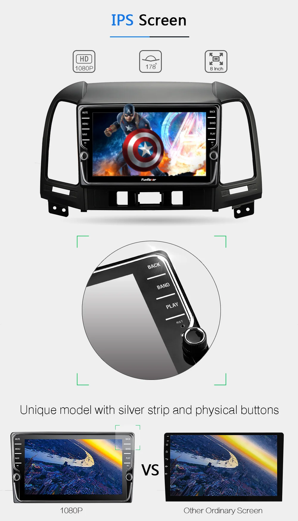 Funrover Android 9.0 dvd-плеер автомобиля для HYUNDAI Santa Fe автомобиля GPS; стереооборудование для автомобиля для HYUNDAI ELANTRA(2007-2011) RDS DSP 4G+64G