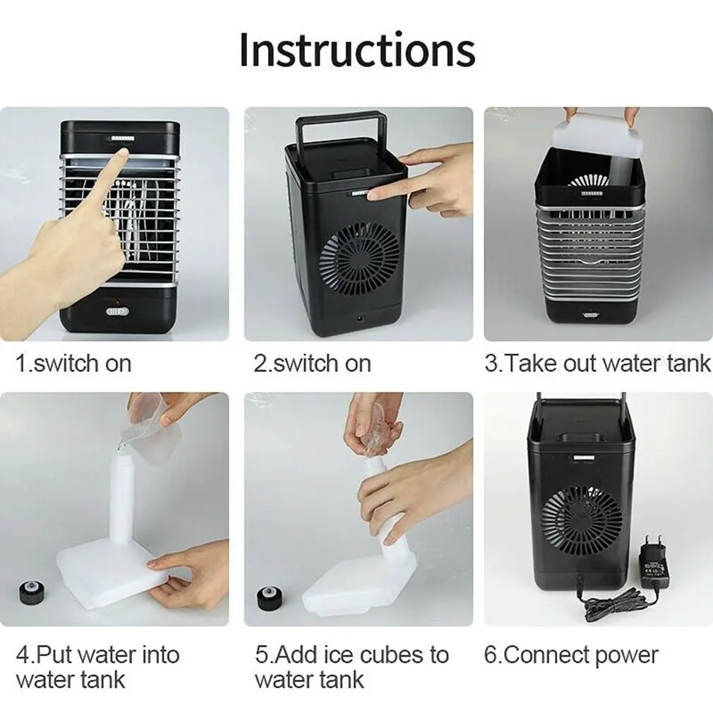 

Portable Cooling Flow Filter Air Conditioner Cooler Humidifier Purifier Fan