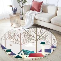 2021 tapis salon non slip round carpet bedroom living room decor carpet fresh and simple style pattern flannel carpet alfombra