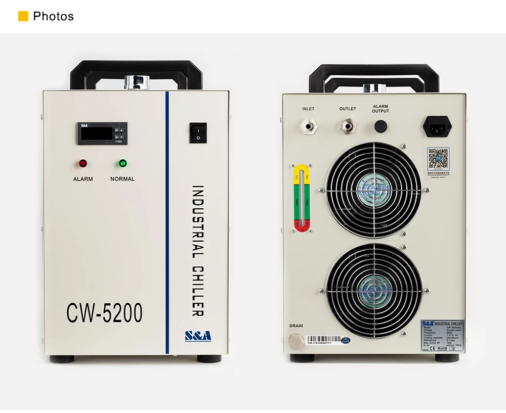 Cloudray S& A CW5200 CW5202 промышленный воздушный охладитель воды для CO2 лазерной гравировки и резки охлаждения 150 Вт лазерная трубка