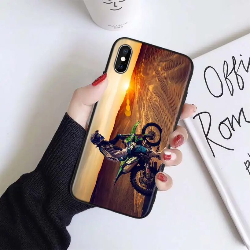 Moto cross dirtbikes чехол для Apple iphone 11 Pro XR XS Max X 7 8 6S Plus 5 5S SE Черный силиконовый чехол для телефона