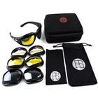 Тактические Военные очки C5, Поляризованные, ветрозащитные, для охоты, страйкбола, туризма, велоспорта, 4 линзы