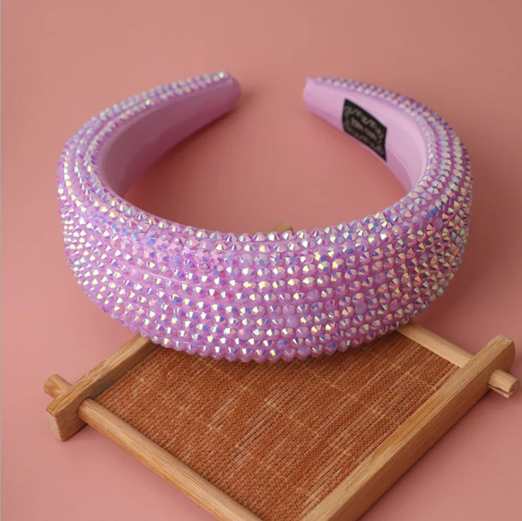 

Fashion Sponge Diamond Hairbands Ladies Soft Sponge Wide Edge Press Release Art Headbands