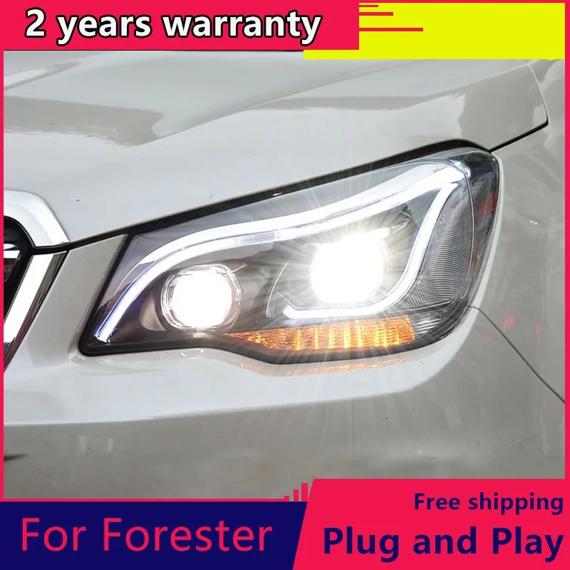 

KOWELL Car Styling For Subaru Forester Headlights 2013-2016 LED Headlight DRL H7 D2H Hid Option Angel Eye Bi Xenon