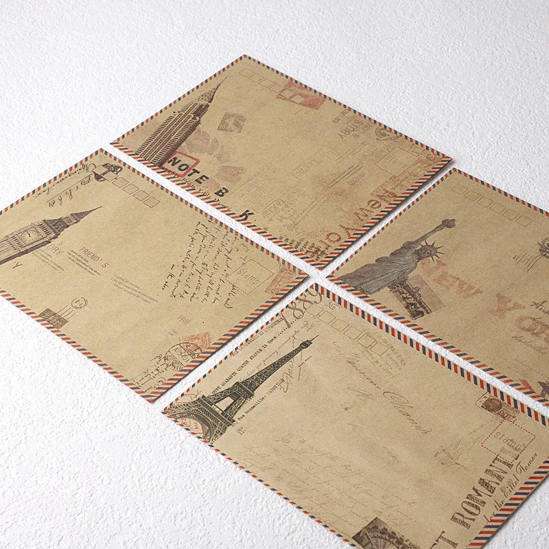 8 шт./компл. винтажный большой конверт открытка письмо airmail канцелярские Ретро