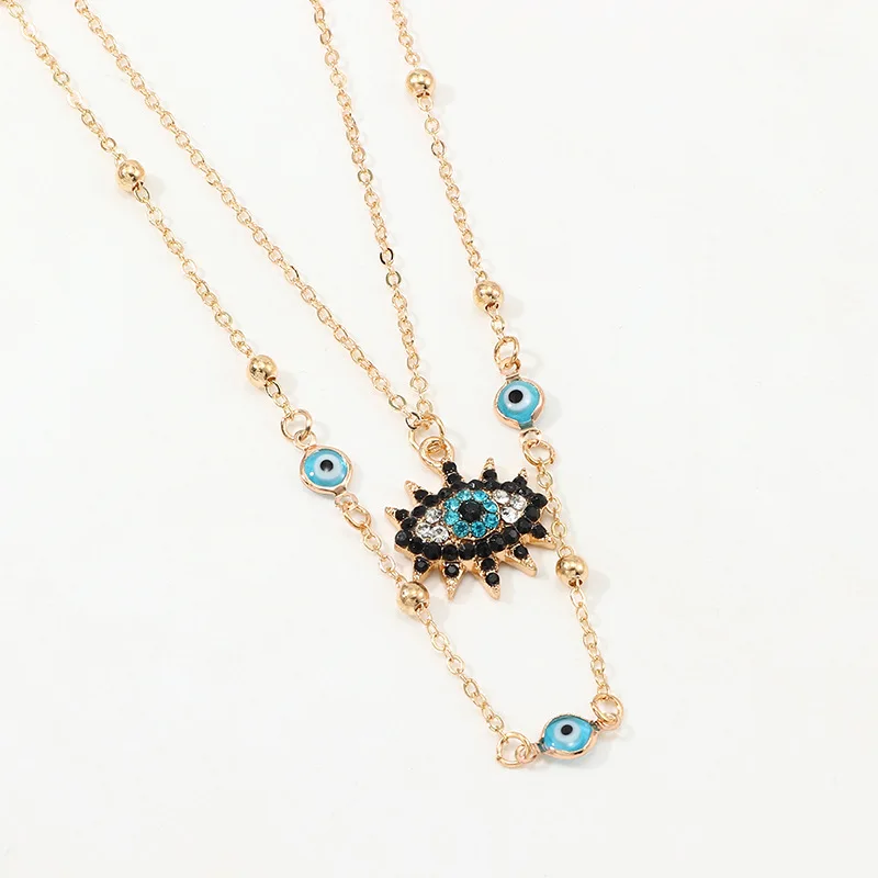 Vintage Fashion Evil Eye Necklace Pendant Clavicle Chain Statement Long Women Accessory Collares De Moda Bijoux Femme |